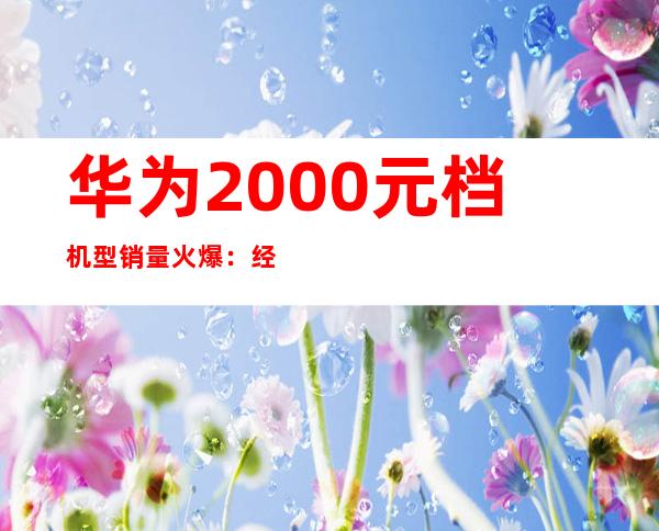 华为2000元档机型销量火爆：经济实惠受追捧